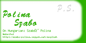 polina szabo business card